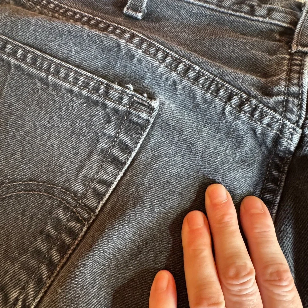 Levis 501 Jeans‎ Mens 42x30 (39x28) Black Button Fly Straight Leg Denim